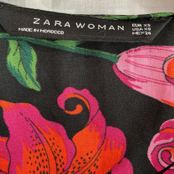 Zara Woman Floral Print Short Sleeve Dress, Size XS - Picture 3 of 7